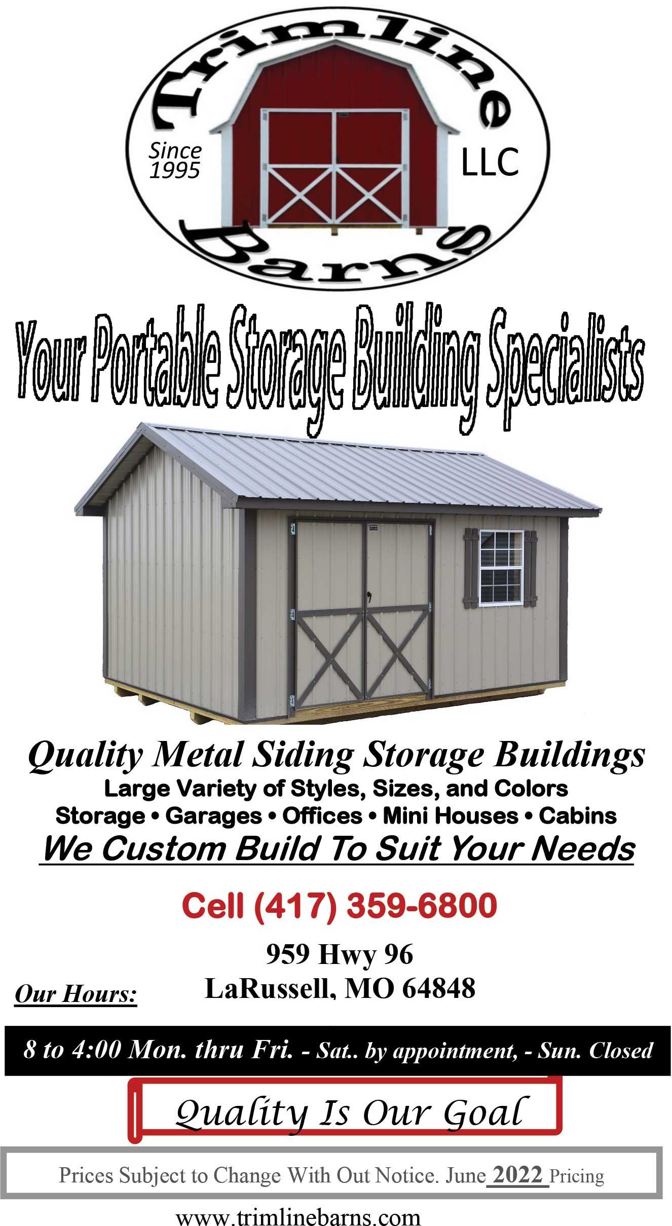 HOME - Contact TrimLine Barns - Sarcoxie MO